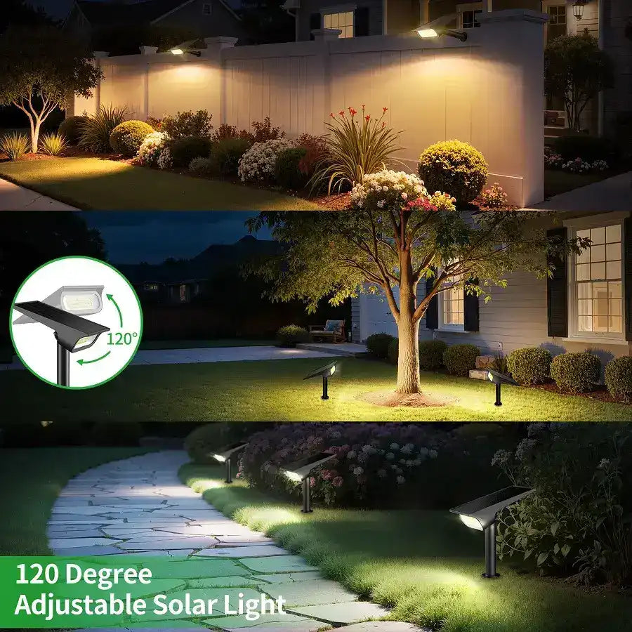 120 Degree Adjustable Solar Spotlights for Trees and Fences