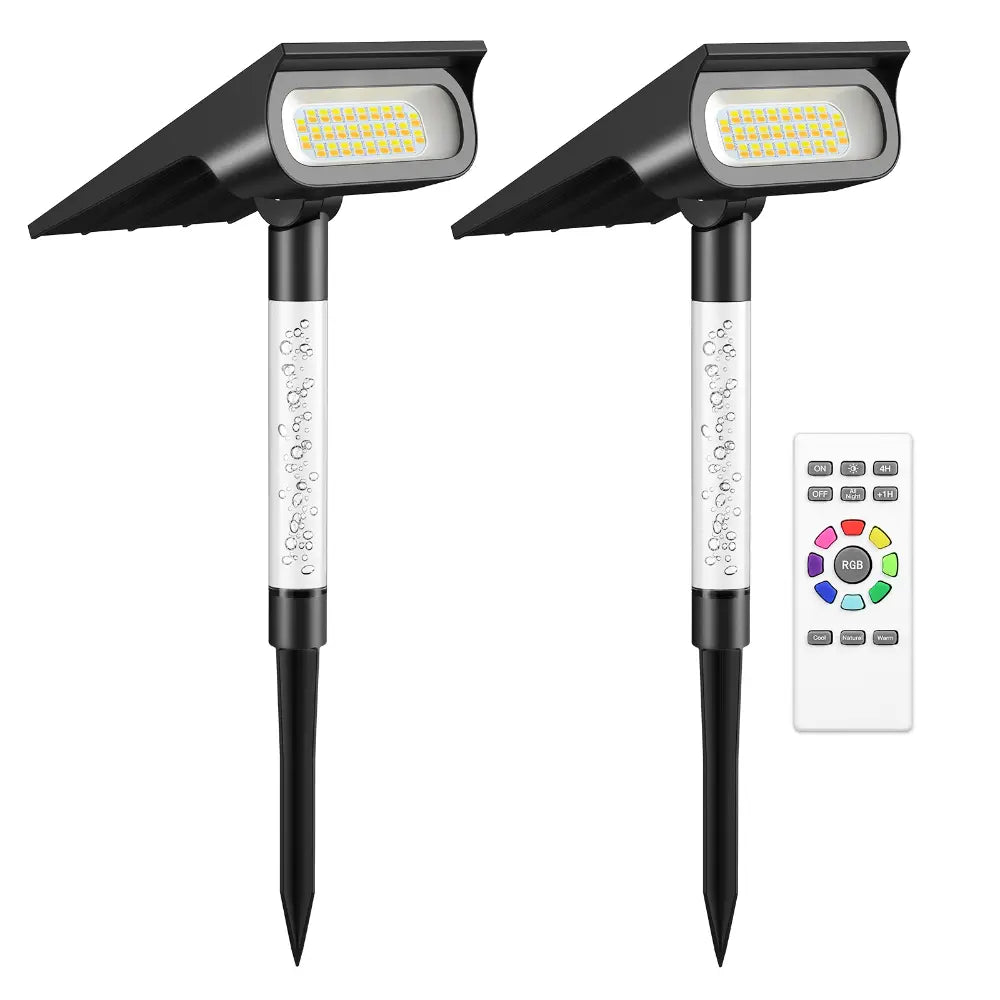 2 pack intelamp solar spot lights with remote