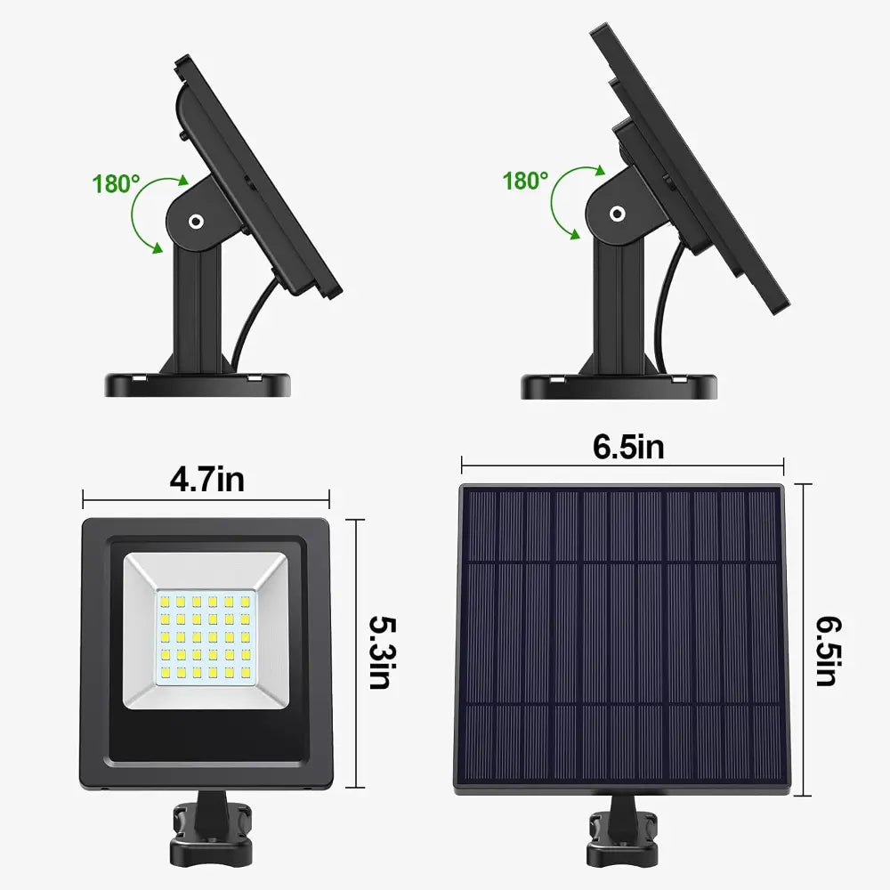 Adjustable 180 Degree Solar Flood Light and Panel