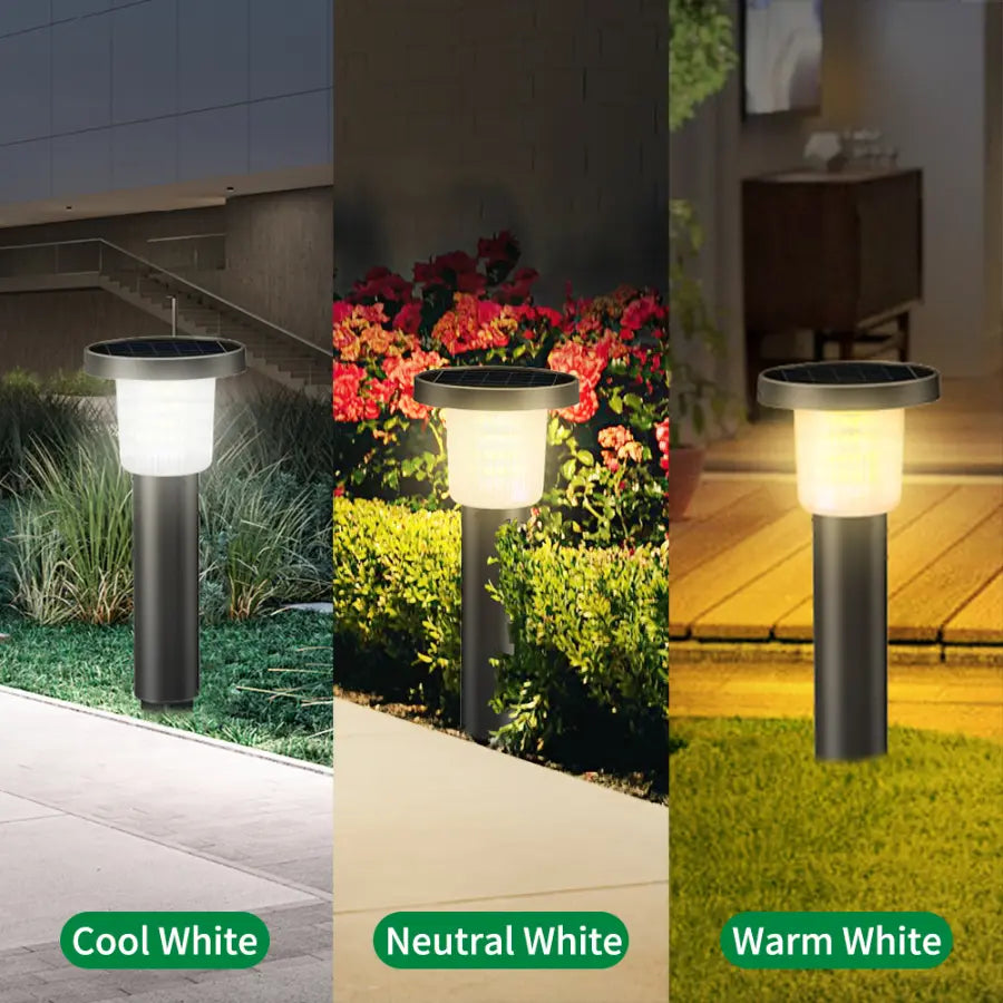 Adjustable 3 Color Solar Pathway Lights Warm to Cool