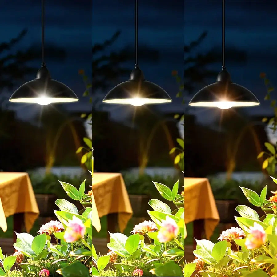intelamp Solar Pendant Lights Indoor/Outdoor with 3 Brightness and Remote - intelamp
