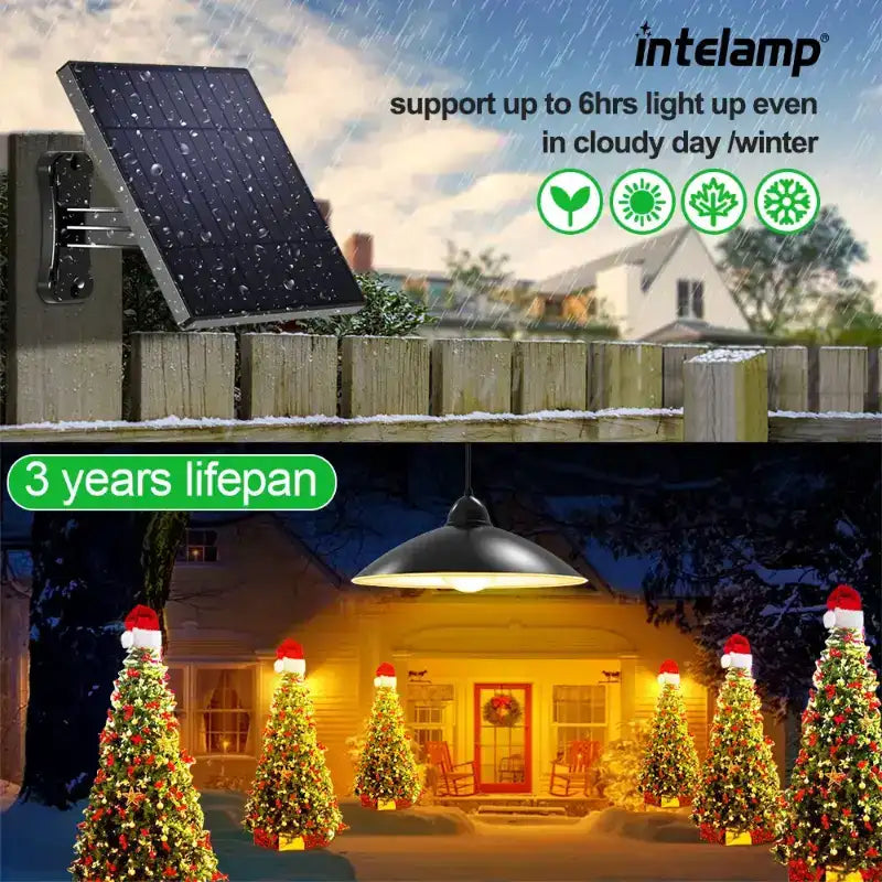 intelamp Solar Pendant Lights Indoor/Outdoor with 3 Brightness and Remote - intelamp