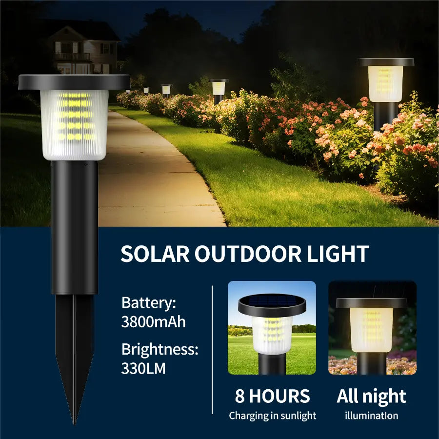 Bright 330lm Solar Path Light with Long Lasting Battery