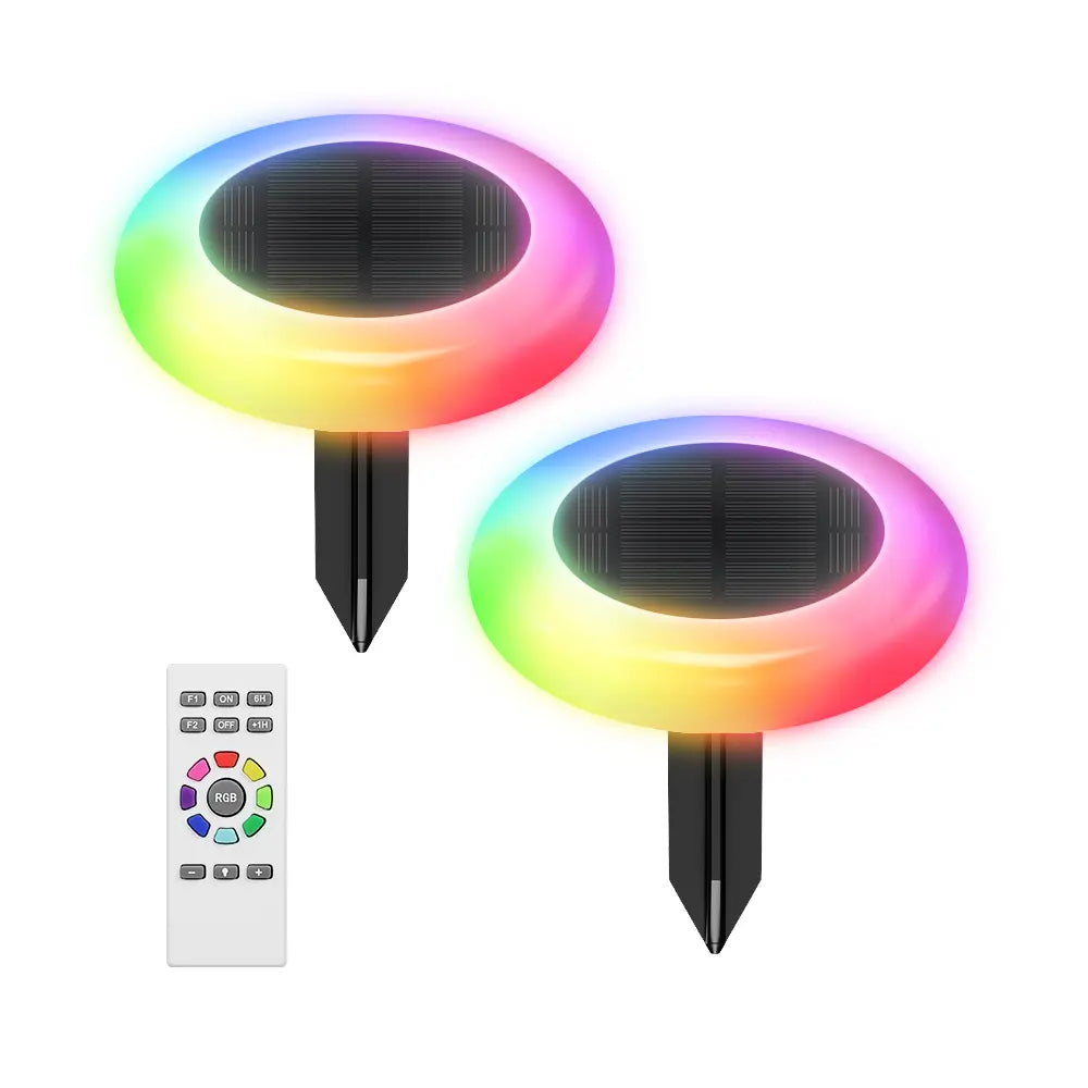 Color Changing Solar Disc Lights 2 Pack