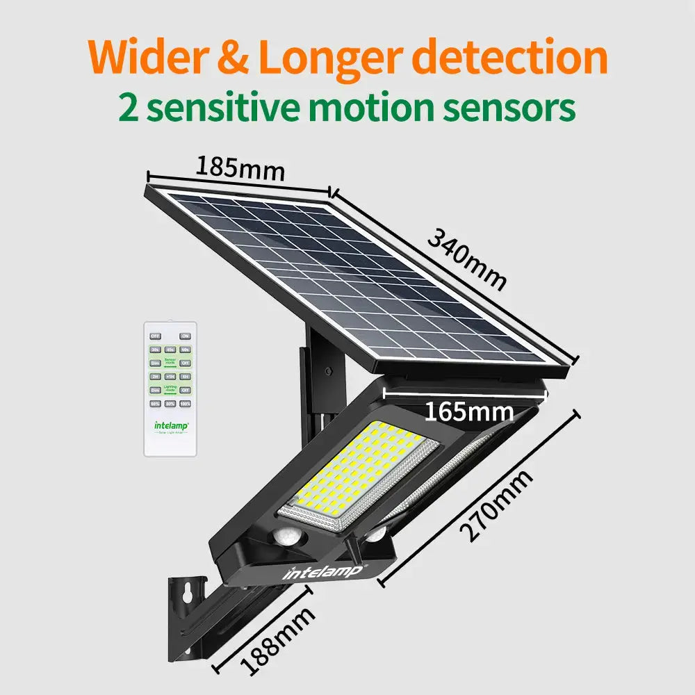Dual Sensor Solar Floodlight with Remote Control