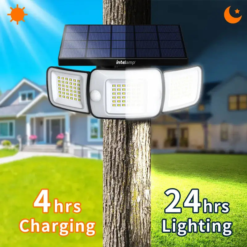 Fast Charging Solar Security Light with 24 Hour Runtime