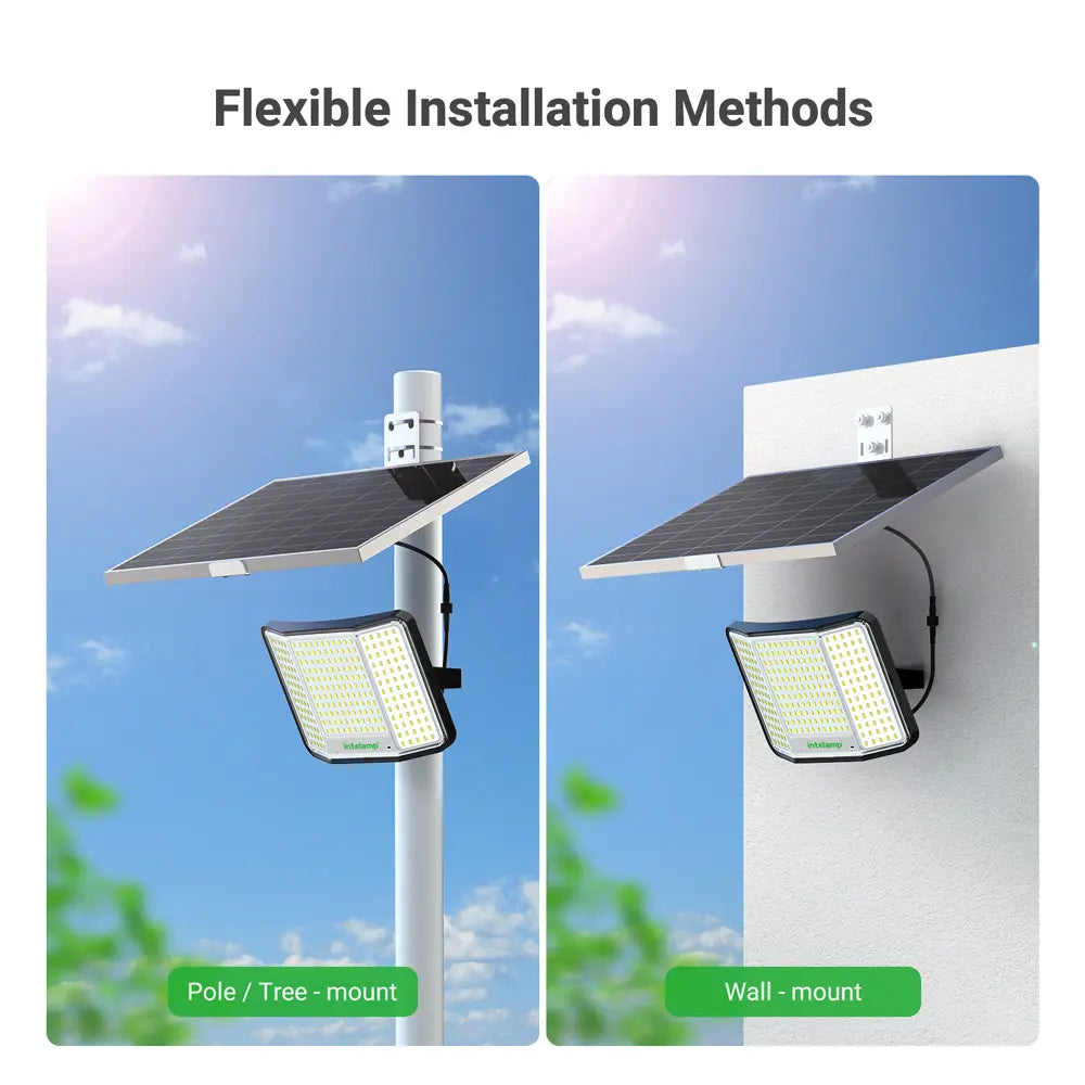 intelamp 20000mAh/2000LM Solar Flood Lights - All-Night Power