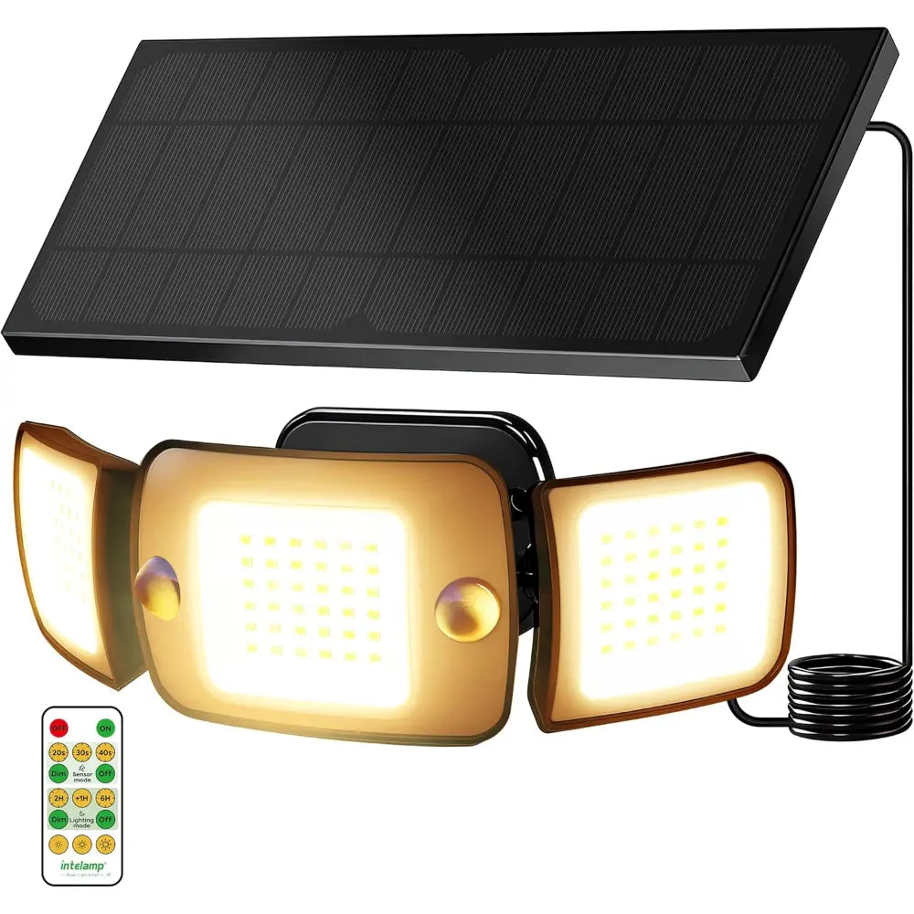 intelamp 1500LM Split Solar Security Light | Remote Control & All-Night Battery