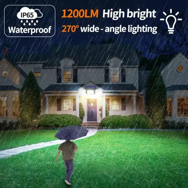 IP65 Waterproof 1200lm Wide Angle Solar Security Light