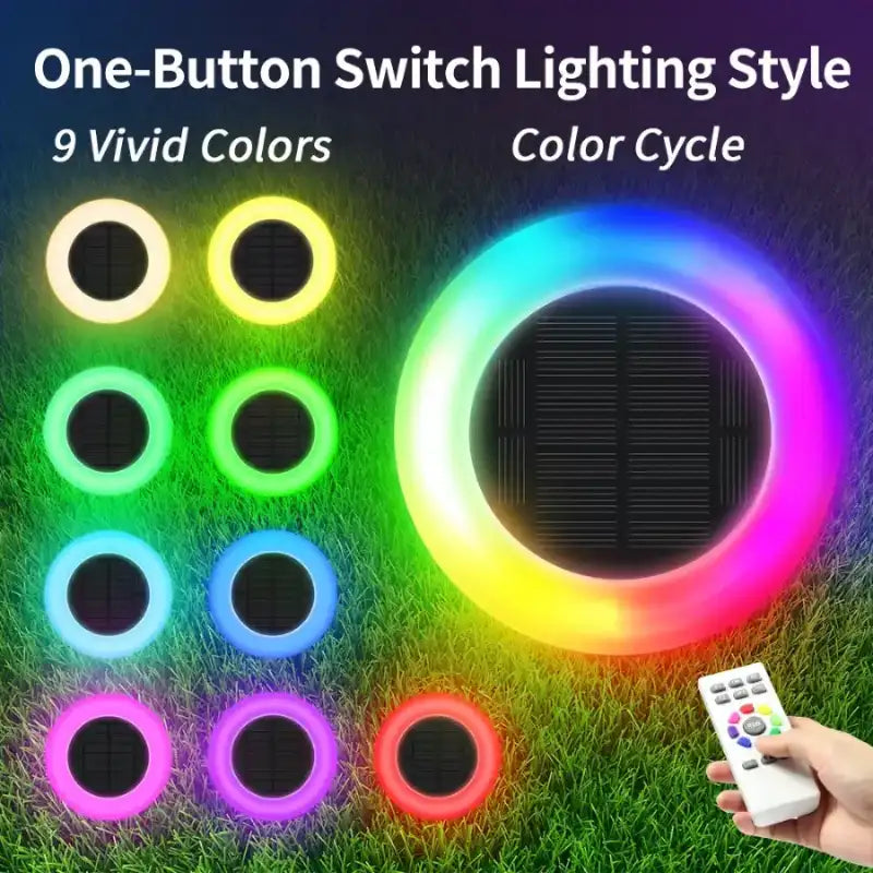 Multi Color Solar Disc Lights with 9 Vivid Colors
