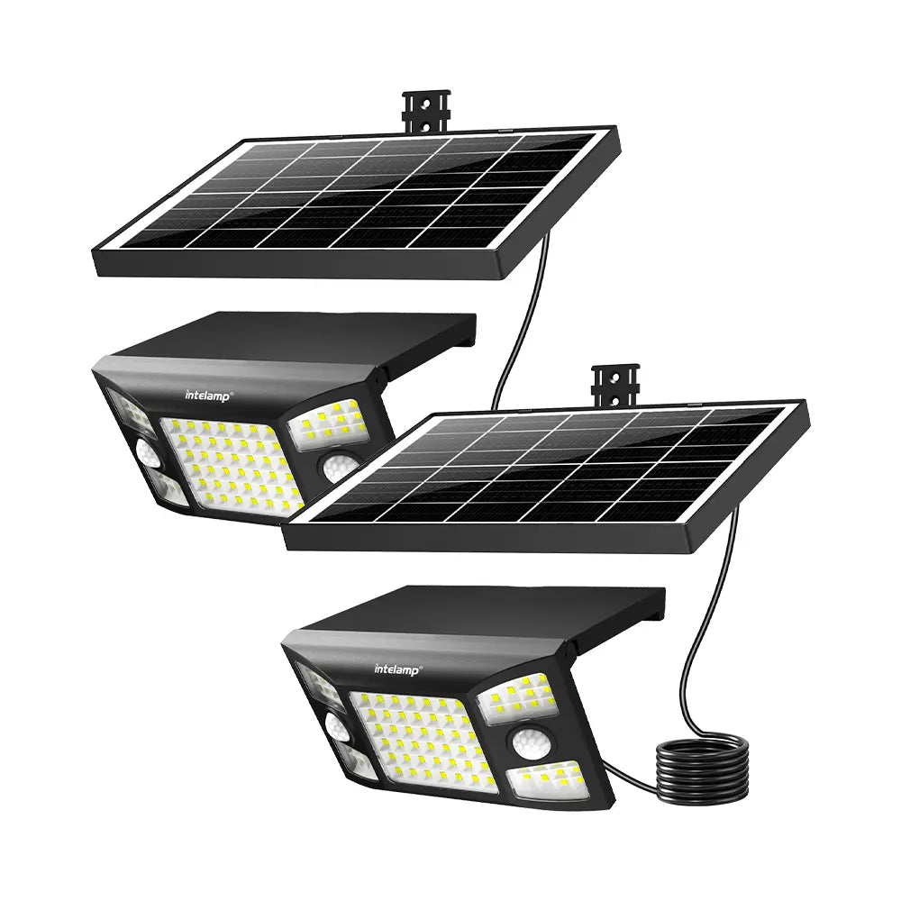 Outdoor Solar Flood Lights with Separate Panel 2 Pack