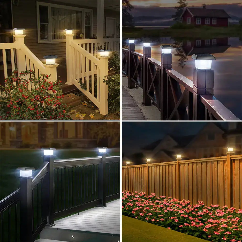 Outdoor Solar Post Lights for Deck and Fence