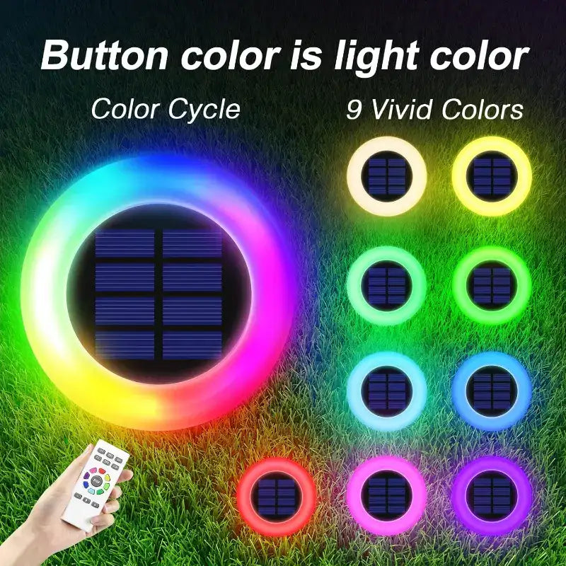 RGB Solar Ground Lights with 9 Vivid Color Options