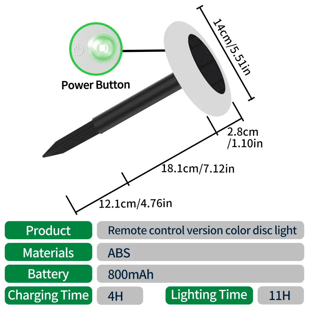 Solar Disc Light Specifications and Dimensions