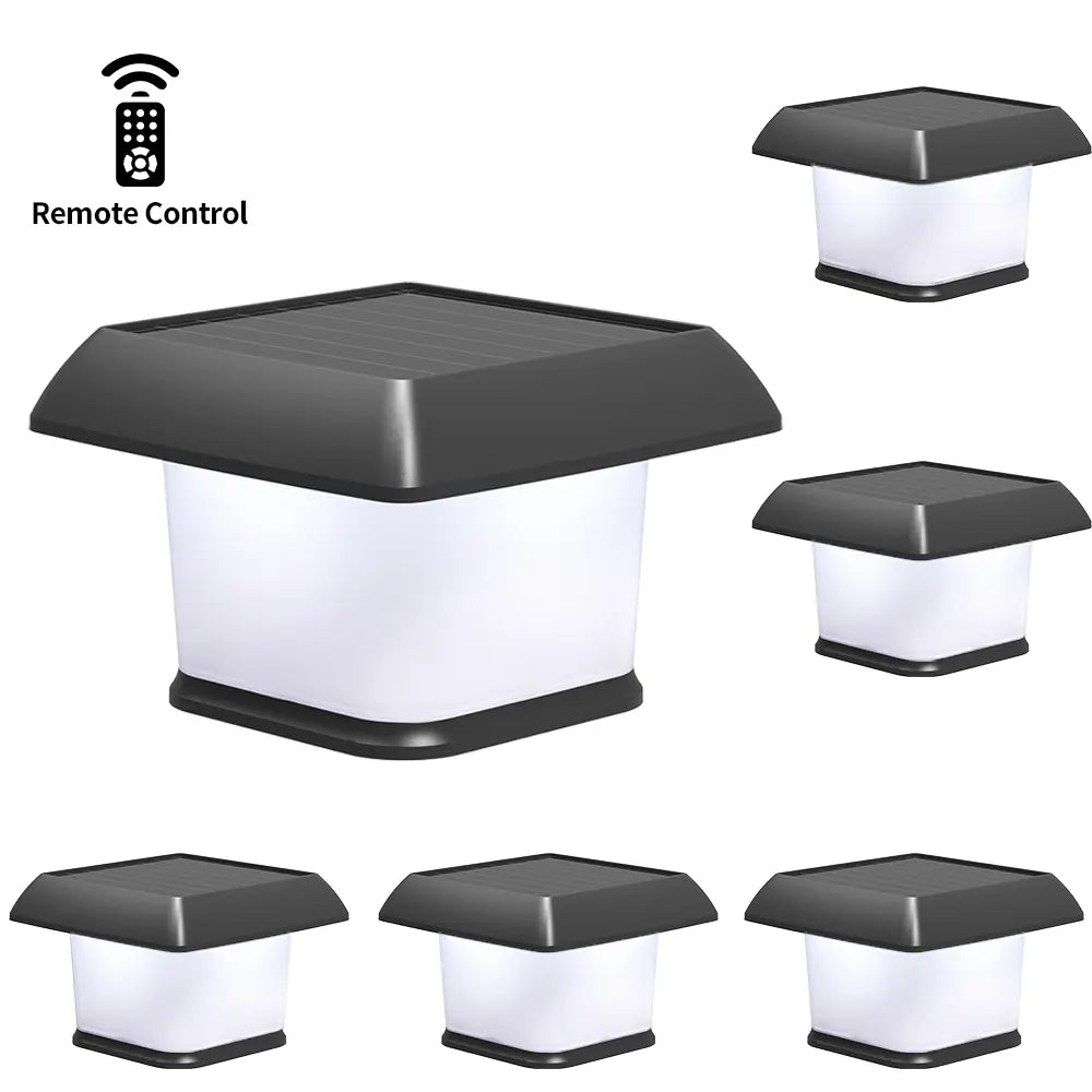 Solar Fence Post Lights 6 Pack Set