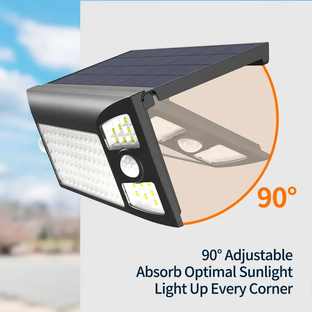 Solar Flood Light with 90 Degree Adjustable Panel