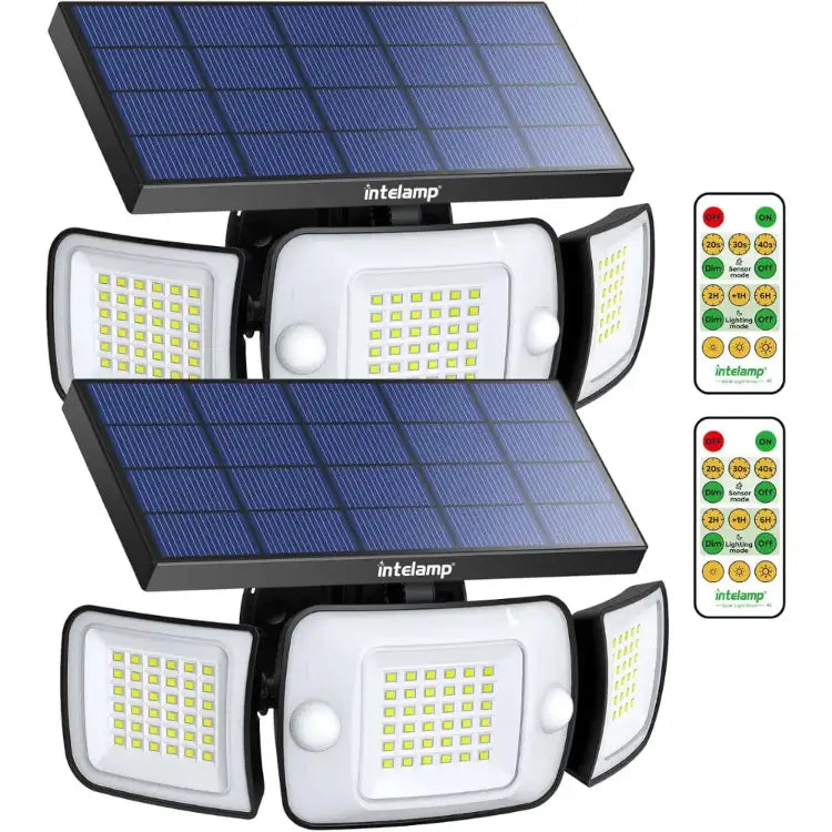 Solar Motion Sensor Lights with Remote Control 2 Pack