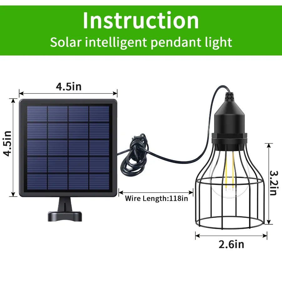 Solar pendant light dimensions and specifications