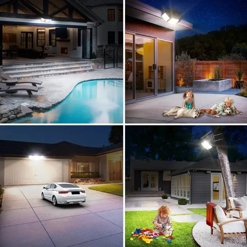 Versatile Solar Flood Lights for Pool Patio and Garage
