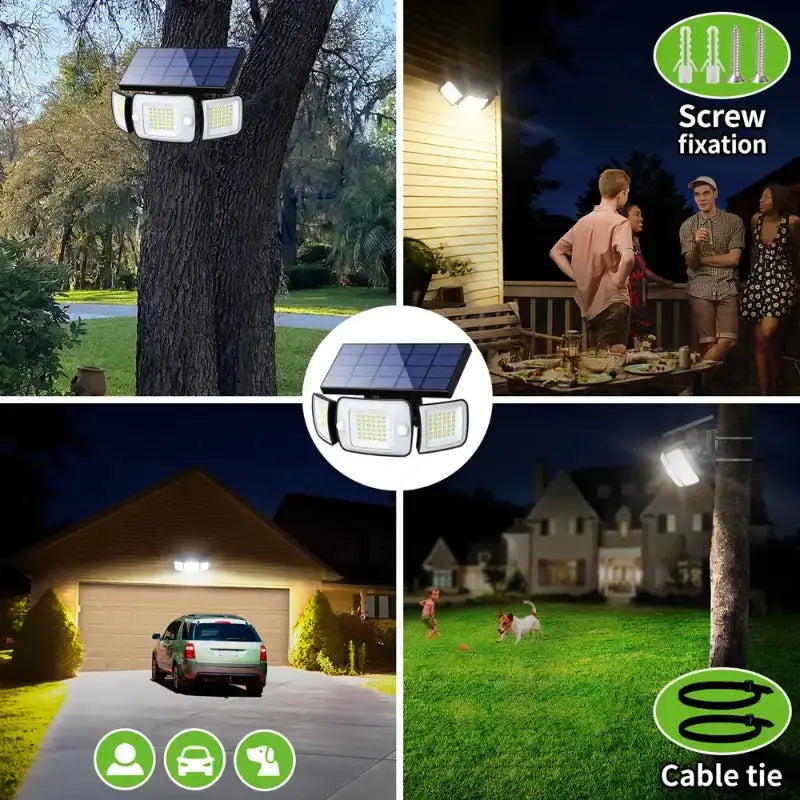 Versatile Solar Security Light for Garage and Yard