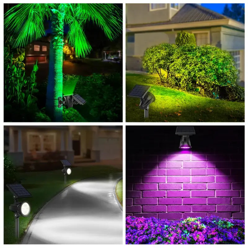 Versatile solar spotlight garden lights for trees and walls