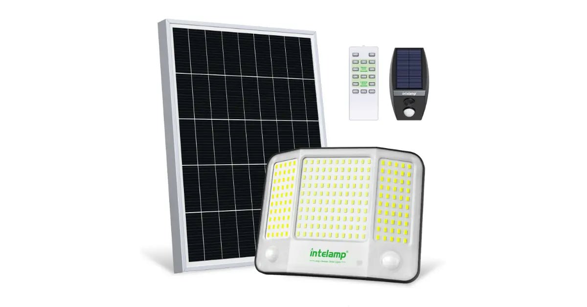 Full intelamp solar light kit with solar panel dual motion sensors and remote control reference product photo