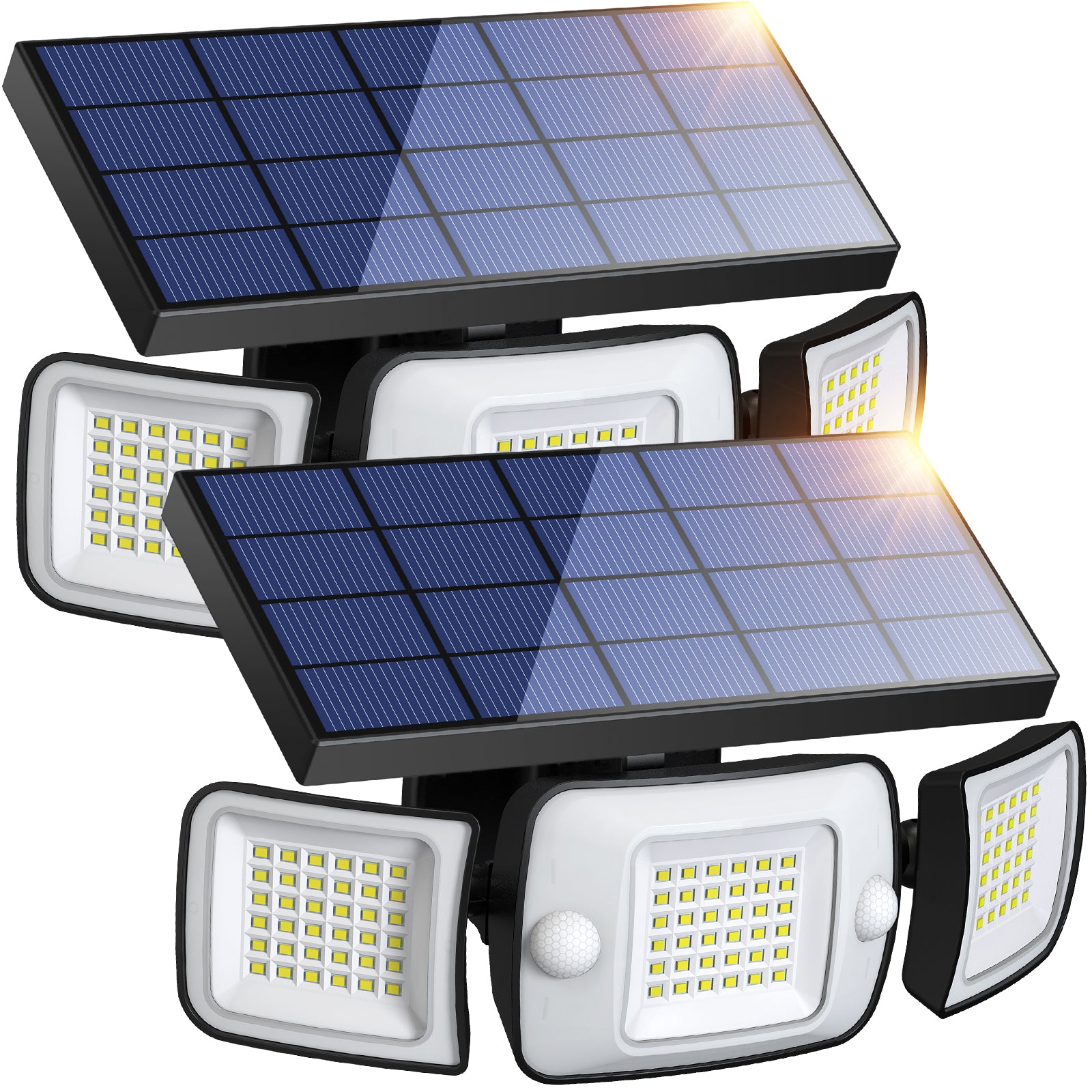 intelamp 3-Head Solar Motion Sensor Light for Outdoor Garden