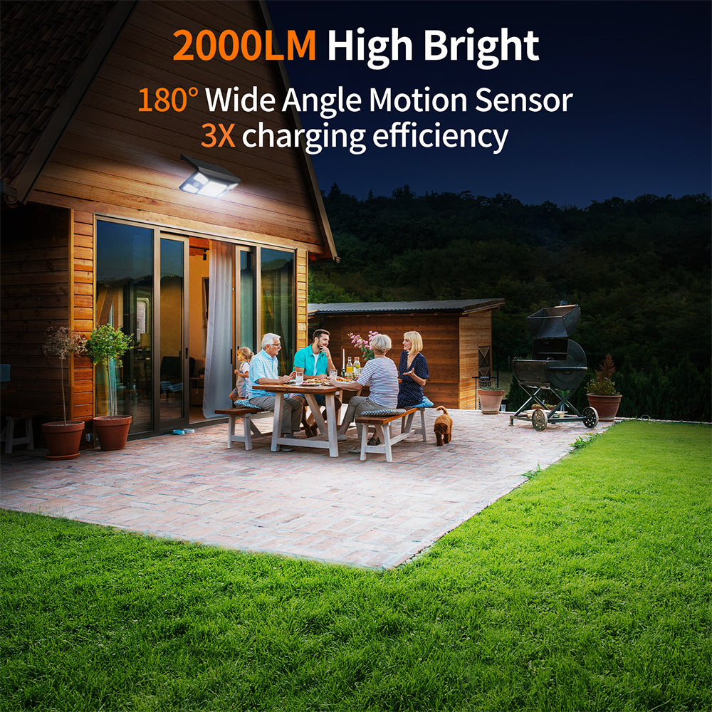 intelamp solar wall light with 4M cable 8W/8000mAh Battery 2000LM