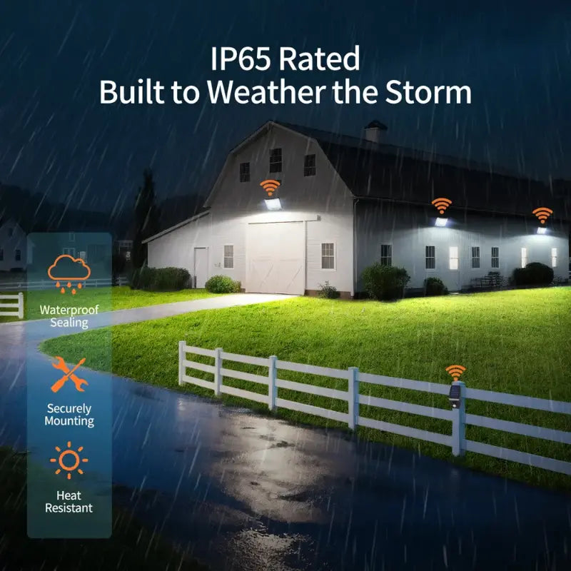 All Weather IP65 Waterproof Solar Flood Light for Barns