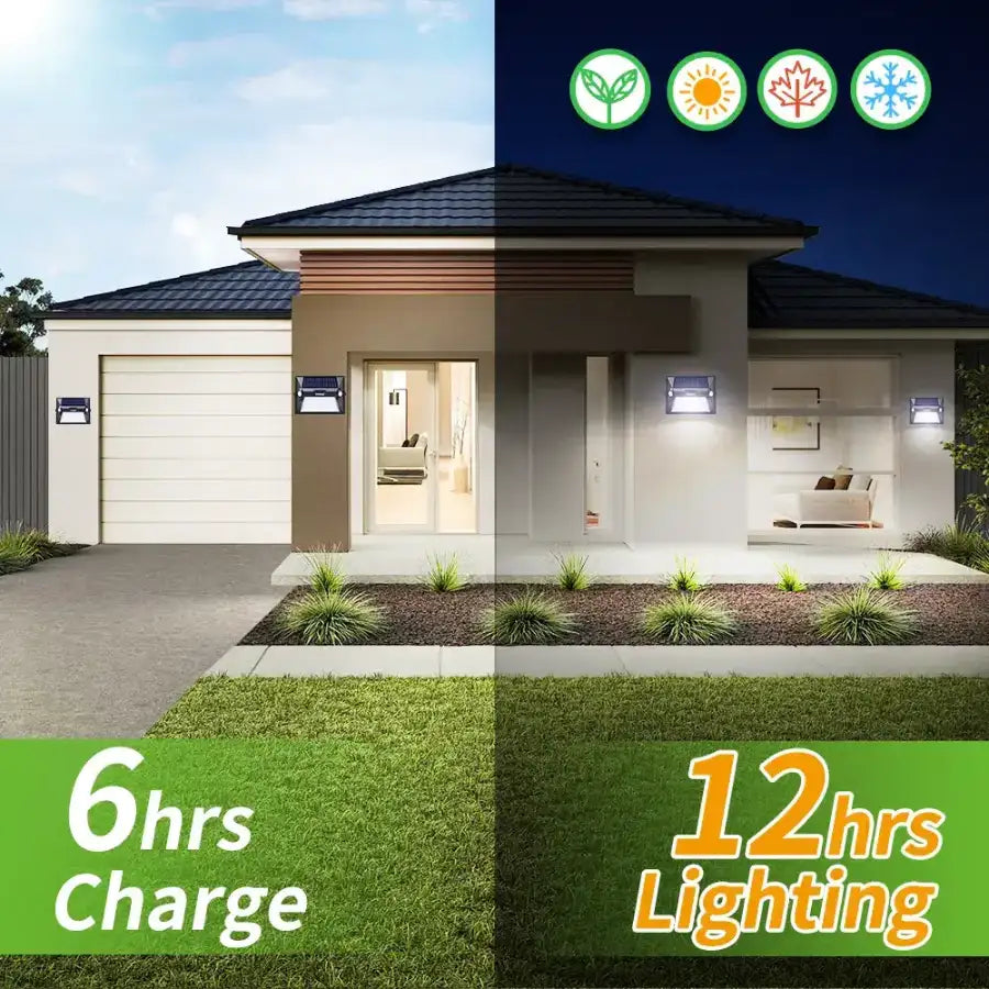All Weather Solar Wall Lights with 12 Hour Lighting