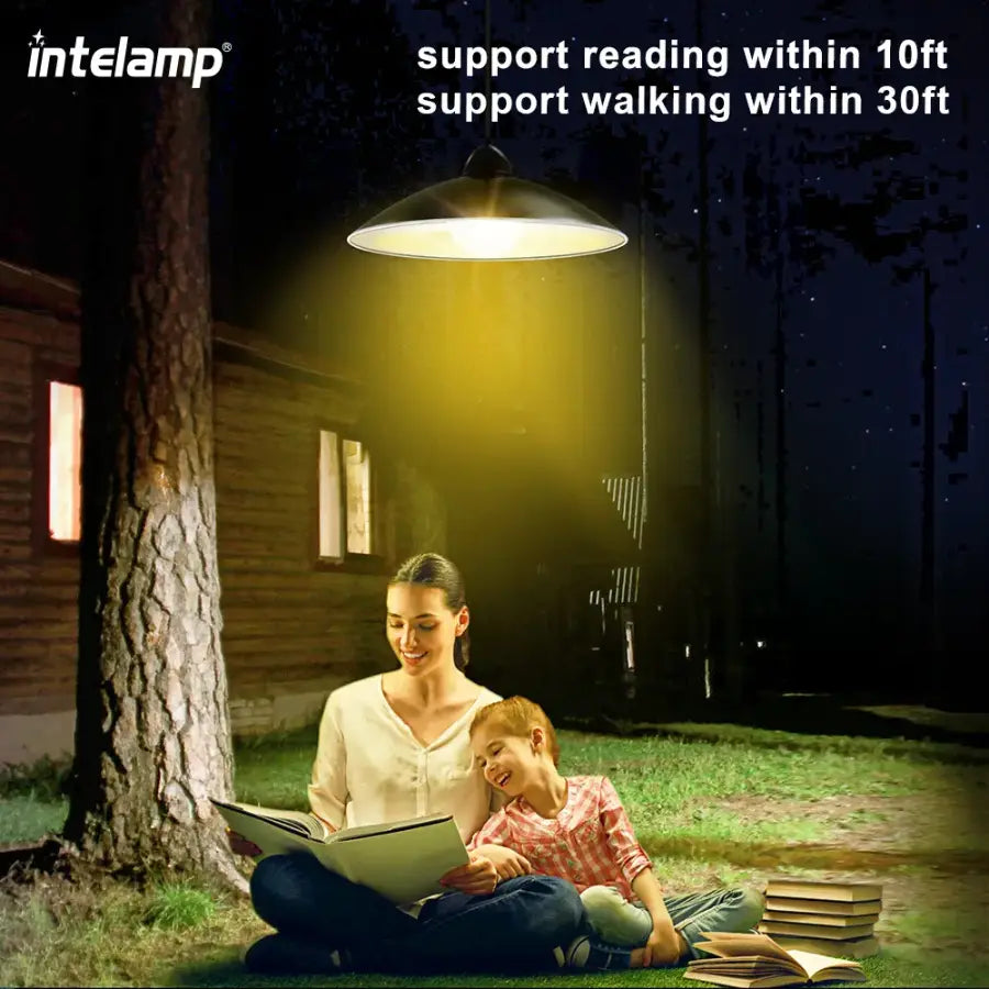 intelamp Solar Pendant Lights Indoor/Outdoor with 3 Brightness and Remote - intelamp