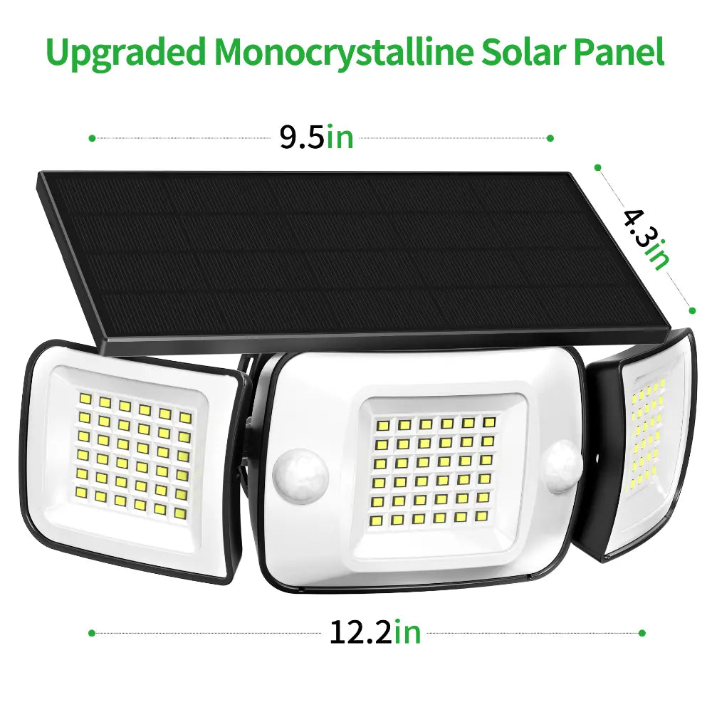 Adjustable 3 Head Solar Light with 270 Degree Illumination
