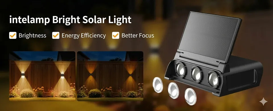 Advanced optical lenses on the solar wall light delivering focused, brighter, and longer light beams compared to standard lights.