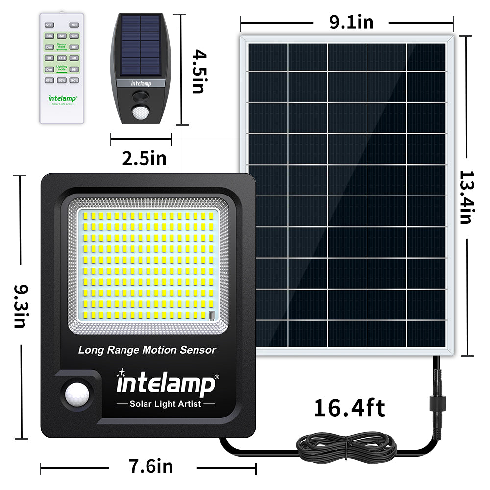 Solar Flood Light with Separate Motion Sensor and Remote