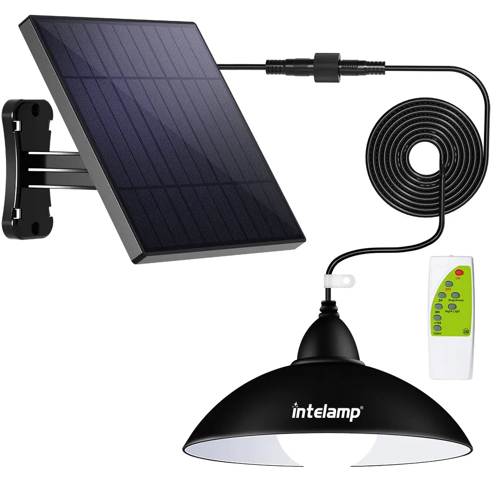 intelamp Solar Pendant Lights Indoor/Outdoor with 3 Brightness and Remote