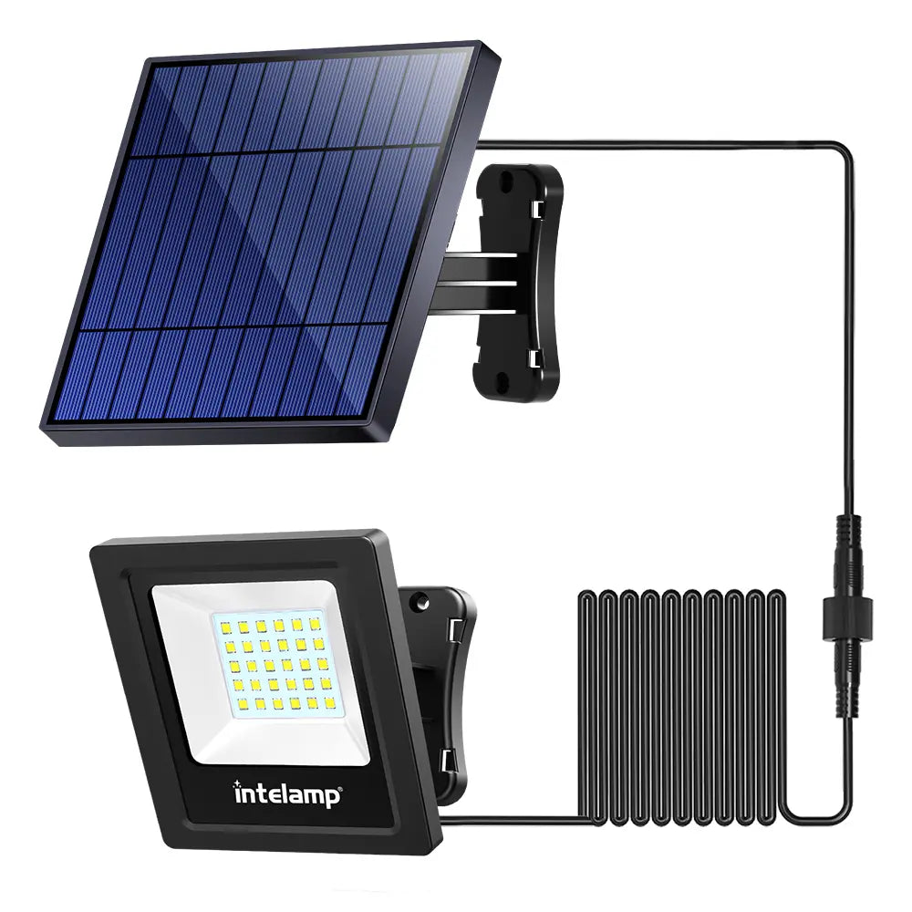 Solar Powered Flood Light with Separate Solar Panel