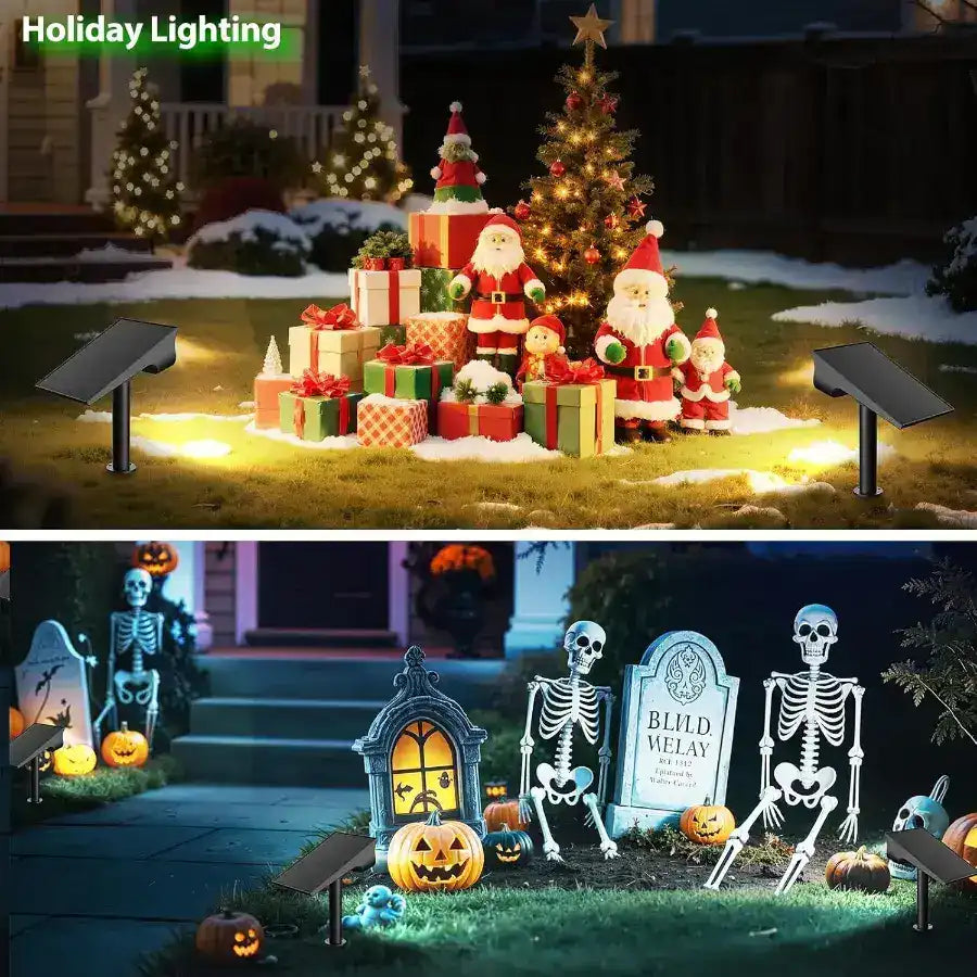 Solar Spotlights for Christmas and Halloween Decorations