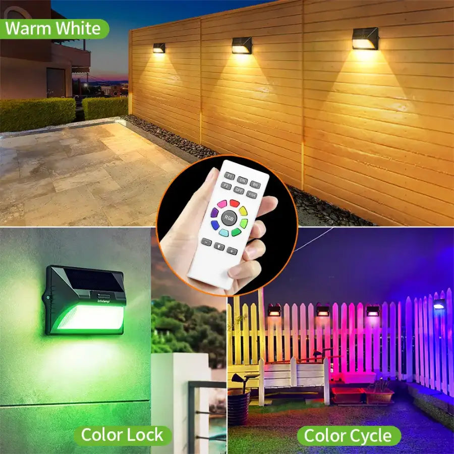 Solar Wall Lights with Multiple Color Modes