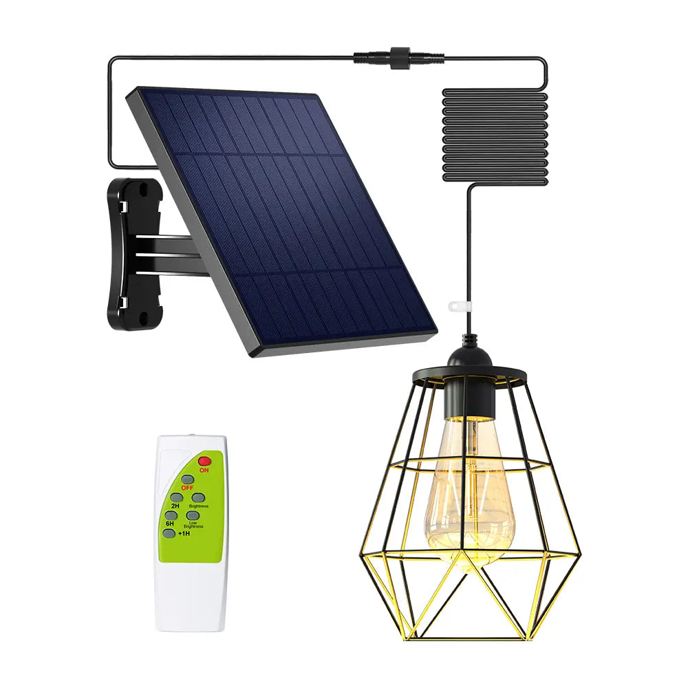 Vintage Solar Pendant Light with Remote Control